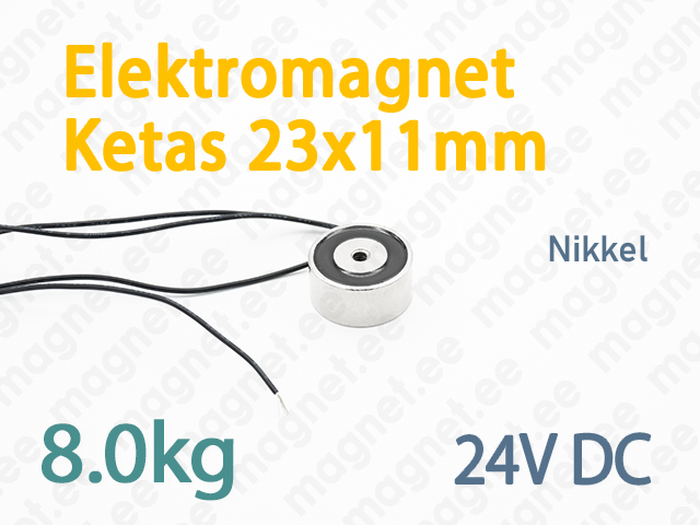 Elektromagnet Ketas 23x11mm, 24V DC, Nikkel