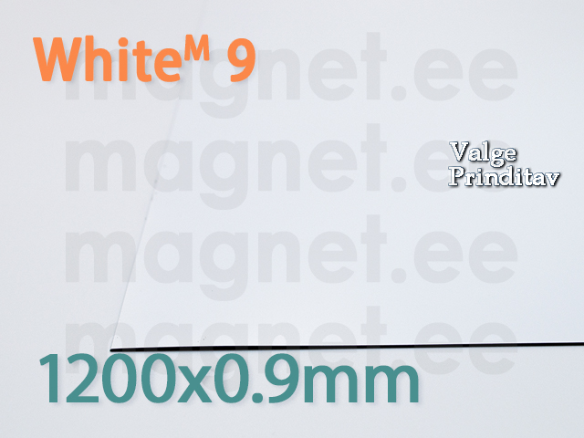 Painduv magnet White 9, Valge, Matt, 1200mm