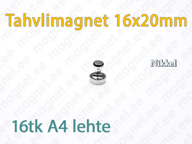 Tahvlimagnet D12x16mm, Metall, Nikkel