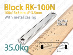 Countersink magnet, Block RK-100N, Metal casing
