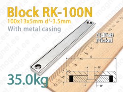 Countersink magnet, Block RK-100N, Metal casing