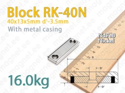 Countersink magnet, Block RK-40N, Metal casing