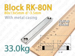 Countersink magnet, Block RK-80N, Metal casing