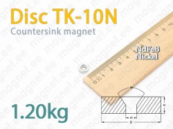Countersink magnet, Disc TK-10N, Nickel