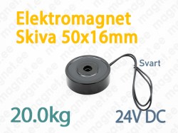 Elektromagnet Skiva 50x16mm, 24V DC, Svart