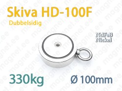 Fiskemagnet med ögla HD-100F, Dubbelsidig, 330kg
