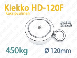 Kaksipuolinen Kalastusmagneetti Kiekko HD-120F, 450kg