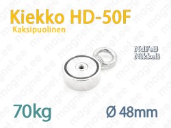 Kaksipuolinen Kalastusmagneetti Kiekko HD-50F 70kg