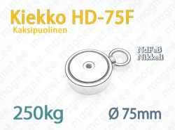 Kaksipuolinen Kalastusmagneetti Kiekko HD-75F 250kg