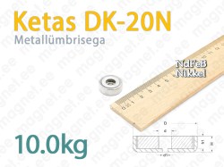 Keskavaga magnet, Ketas DK-20N, Metallümbrisega