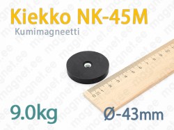 Kumimagneetti ruuvikiinnityksellä Kiekko NK-45M, Musta
