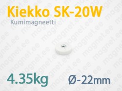 Kumimagneetti Kiekko SK-20W, Valkoinen