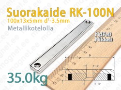 Ruuvikiinnityksellä magneetti, Suorakulmio RK-100N, Metallikotelolla