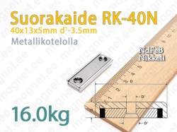 Ruuvikiinnityksellä magneetti, Suorakulmio RK-40N, Metallikotelolla