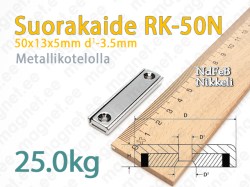 Ruuvikiinnityksellä magneetti, Suorakulmio RK-50N, Metallikotelolla
