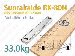 Ruuvikiinnityksellä magneetti, Suorakulmio RK-80N, Metallikotelolla