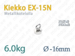 Magneetti silmukalla, Kiekko EX-15N, Metallikotelolla