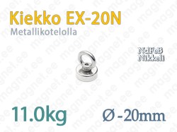 Magneetti silmukalla, Kiekko EX-20N, Metallikotelolla