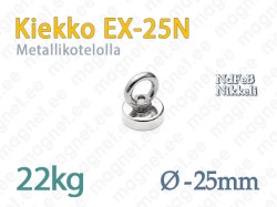 Magneetti silmukalla, Kiekko EX-25N, Metallikotelolla