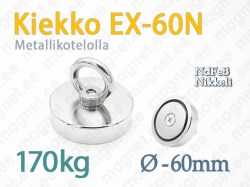 Magneetti silmukalla, Kiekko EX-60N, Metallikotelolla