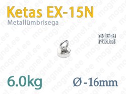 Silmusega magnet, Ketas EX-15N, Metallümbrisega