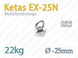 Silmusega magnet, Ketas EX-25N, Metallümbrisega