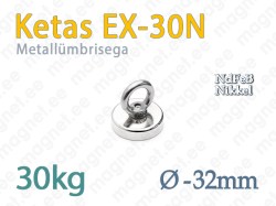 Silmusega magnet, Ketas EX-30N, Metallümbrisega