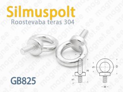 Silmuspolt (Tõstepolt) GB825, Roostevaba teras 304