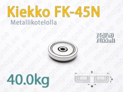 Sisäkierteellä magneetti Kiekko FK-35N, Metallikotelolla