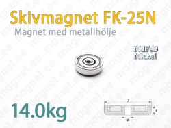 Skivmagnet med invändig gänga FK-25N, Metallhölje