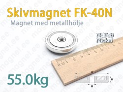 Skivmagnet med invändig gänga FK-40N, Metallhölje