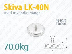 Skivmagnet med utvändig gänga LK-40N, Metallhölje