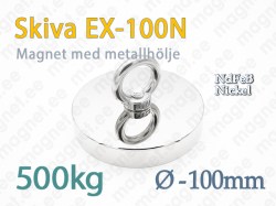 Skivmagnet med sluten ögla EX-100N, Metallhölje