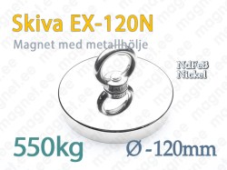 Skivmagnet med sluten ögla EX-120N, Metallhölje