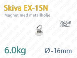 Skivmagnet med sluten ögla EX-15N, Metallhölje