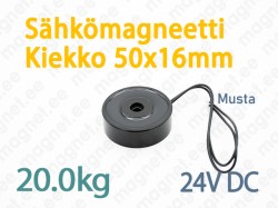 Sähkömagneetti Kiekko 50x16mm, 24V DC, Musta