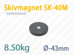 Gummerad med invändig gänga, Skivmagnet SK-40M, Svart