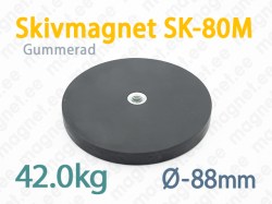 Gummerad med invändig gänga Skivmagnet SK-80M, Svart