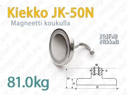 Kiekkomagneetti koukulla JK-50N, Nikkeli