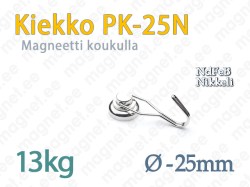 Kiekkomagneetti koukulla PK-25N, Nikkeli