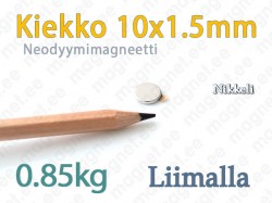 Tarrakiinnitteiset Kiekkomagneetti 10x1.5mm