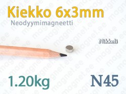 SmCo Kiekkomagneetti 6x3mm, YXG30