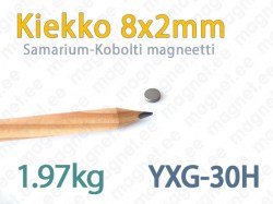 SmCo Kiekkomagneetti 8x2mm, YXG30H