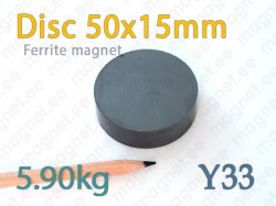 Ferrite magnet Disc 50x15mm, Y33