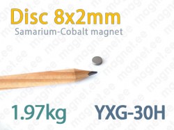 SmCo magnet Disc 8x2mm YXG30H