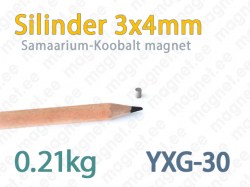 SmCo magnet Silinder 3x4mm, YXG-30