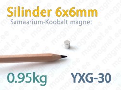 SmCo magnet, Silinder 6x6mm YXG-30