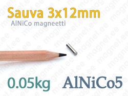 AlNiCo Sauvamagneetti 3x12mm, Alnico5