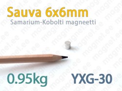 SmCo Sauvamagneetti 6x6mm, YXG30