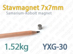 SmCo Stavmagnet 7x7mm, YXG30